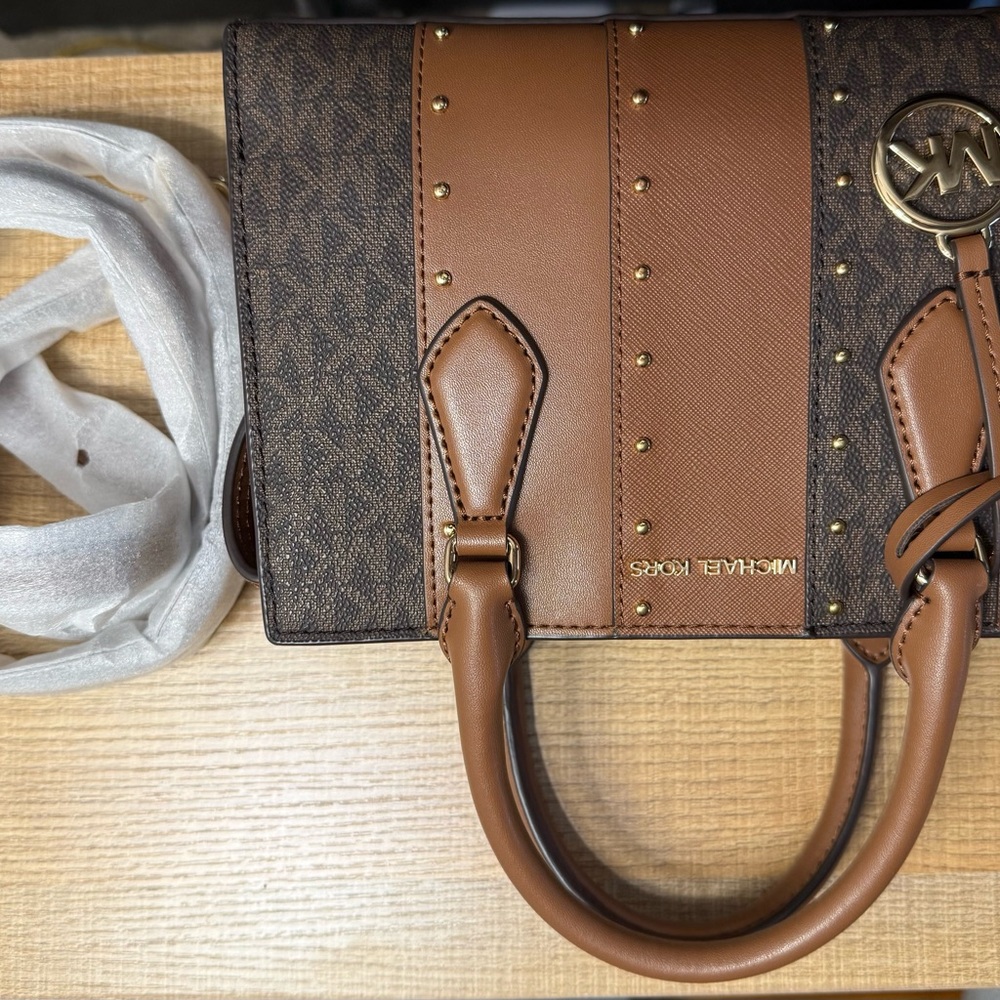 Michael Kors Sheila Small Studded Patchwork Satch… - image 4